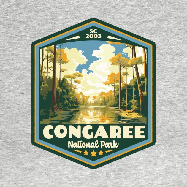 Congaree National Park Vintage Outdoor Badge by GIANTSTEPDESIGN